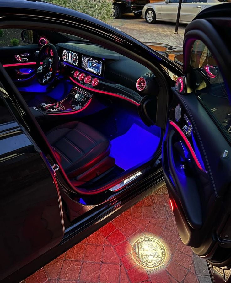 RGB LED Car Ambient Lights - 110cm , APP Control , Interior Decoration