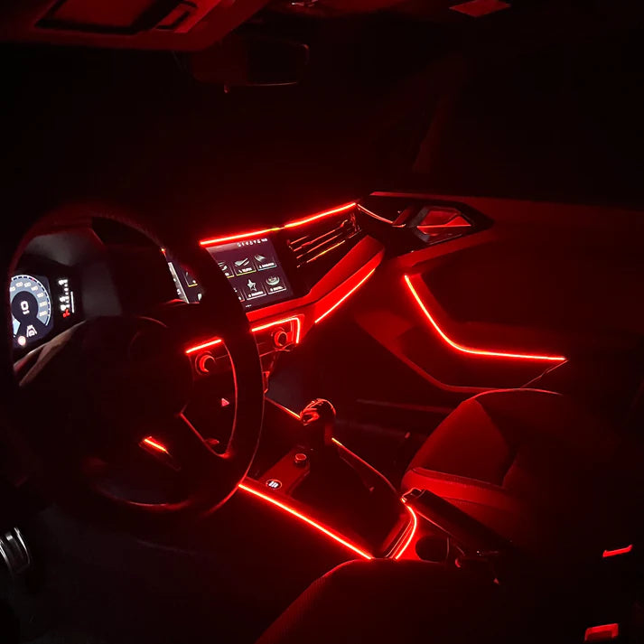 RGB LED Car Ambient Lights - 110cm , APP Control , Interior Decoration